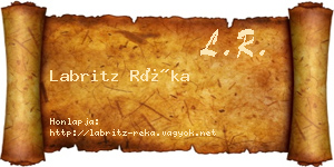 Labritz Réka névjegykártya